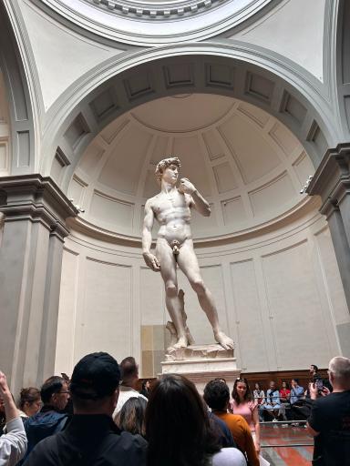 ミケランジェロ「ダビデ像」、アカデミア美術館のドーム下に立つ傑作。