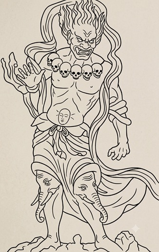 快慶作・深沙大将立像をもとにしたイラスト